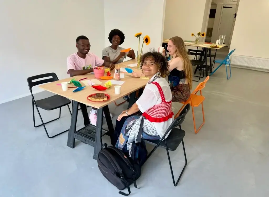 Due to the welcoming energy of the gallery, I finalised my residency by hosting an origami workshop where myself and members of the public made and wrote positive and welcoming messages on origami boats, which I then gave to refugees in collaboration with Bristol Refugee Rights.